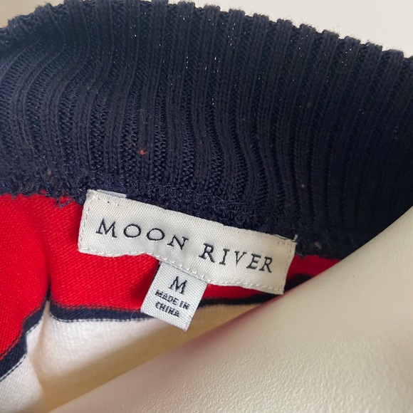 Anthropologie Moon River Red and Wht  Stripe top M - Picture 8 of 9